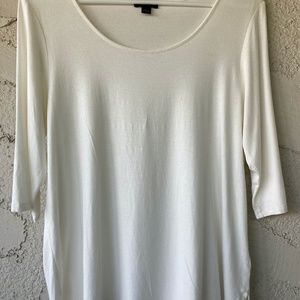 Jjill Wearever collection, white knit 3/4 sleeve top, like new